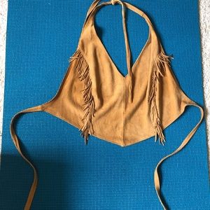Doe’s skin fringed halter.  Size medium.